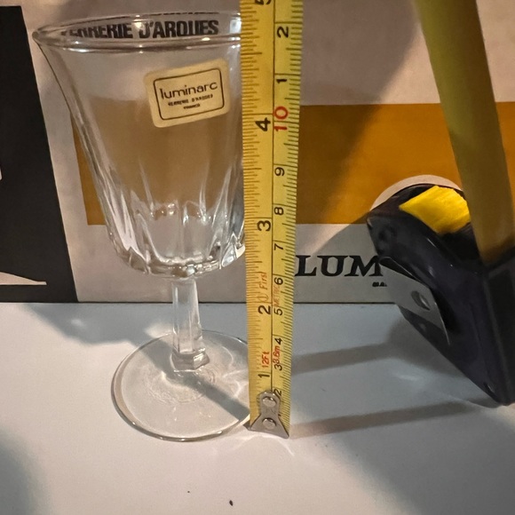 Luminarc Verrerie Cristallerie D'Arques France 12 Clr Footed Wine Glasses- Vtg - Picture 4 of 10